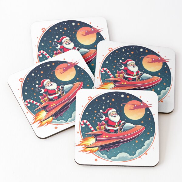 Item preview, Santa's Starry Rocket Ride - A Cosmic Christmas Journey designed and sold by SakkharinT-Cad.
