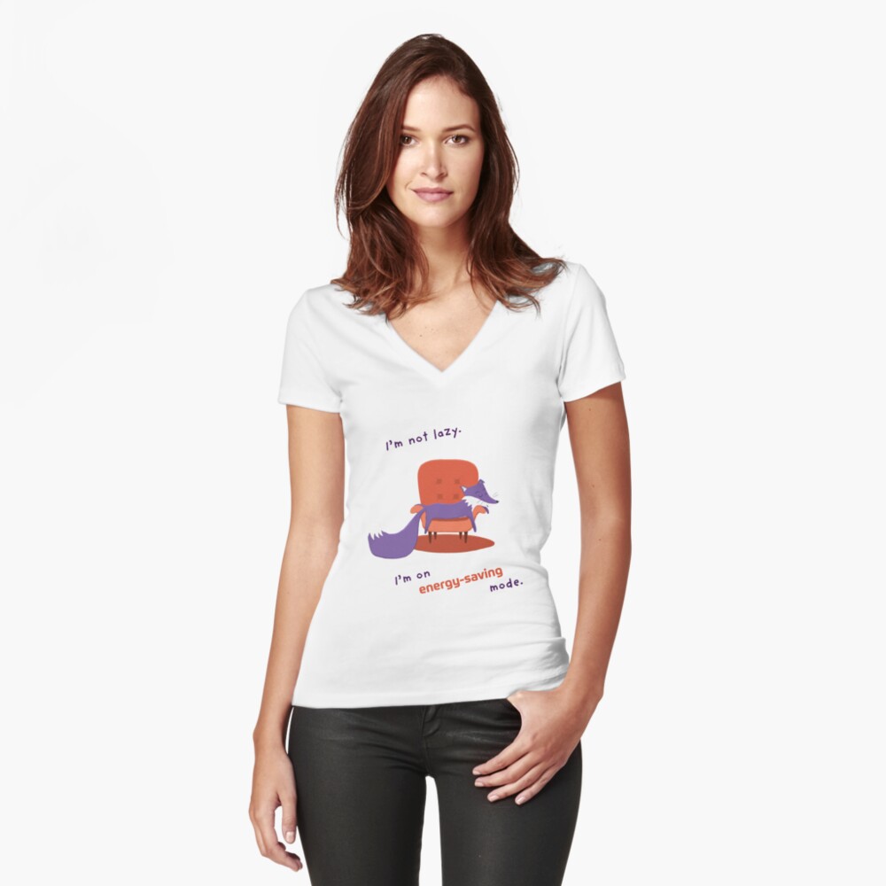 Item preview, Fitted V-Neck T-Shirt designed and sold by ItsPurpleFox.