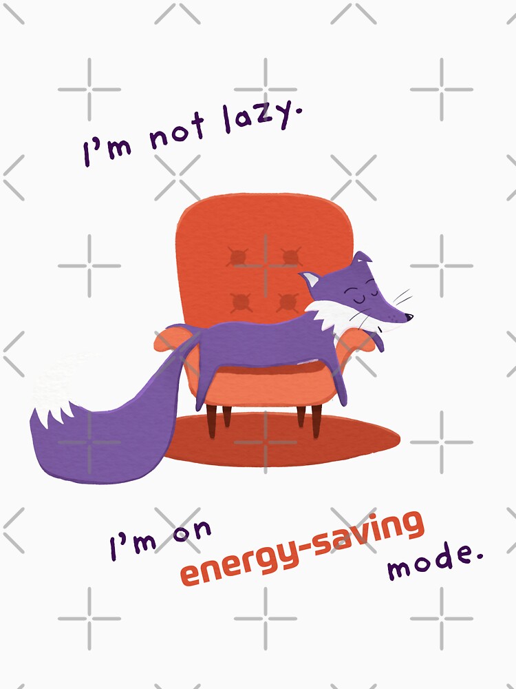 Thumbnail 7 of 7, Classic T-Shirt, I’m not lazy. I’m on energy-saving mode with Purple Fox designed and sold by ItsPurpleFox.
