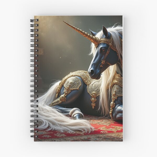 Item preview, Regal Gold Armor Ornate Obsidian Unicorn designed and sold by Fantasy Horseys.
