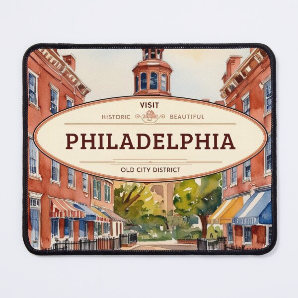 Item preview, Historic Philadelphia: Old City District Watercolor Travel Poster designed and sold by Heritage Print Co.