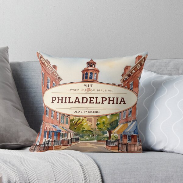 Item preview, Historic Philadelphia: Old City District Watercolor Travel Poster designed and sold by Heritage Print Co.