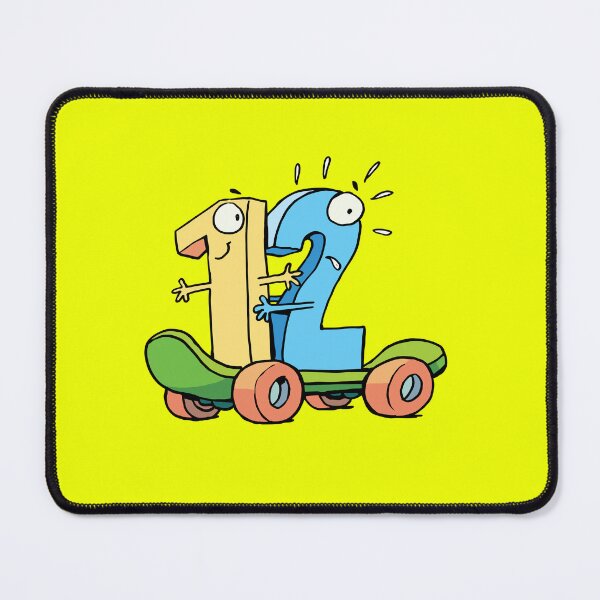 Item preview, numbers 1 and 2 ride fast on a skateboard designed and sold by duxpavlic.