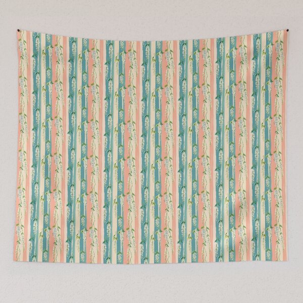 Item preview, Striped Blossoms of May: Hawthorn & Lily of the Valley designed and sold by AstrologyOven.