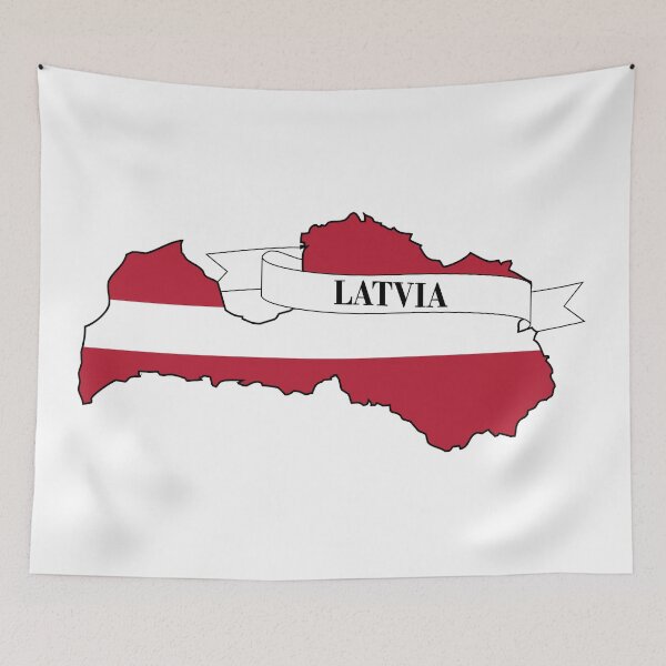 Item preview, latvia flag map designed and sold by visual adventures.