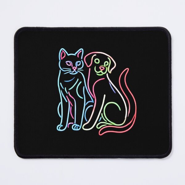 Artikelvorschau, Farbenfrohe Neon-Katzen- und Hundekunst - Lebendiges, durchgehendes Liniendesign entworfen und verkauft von Beatka1.