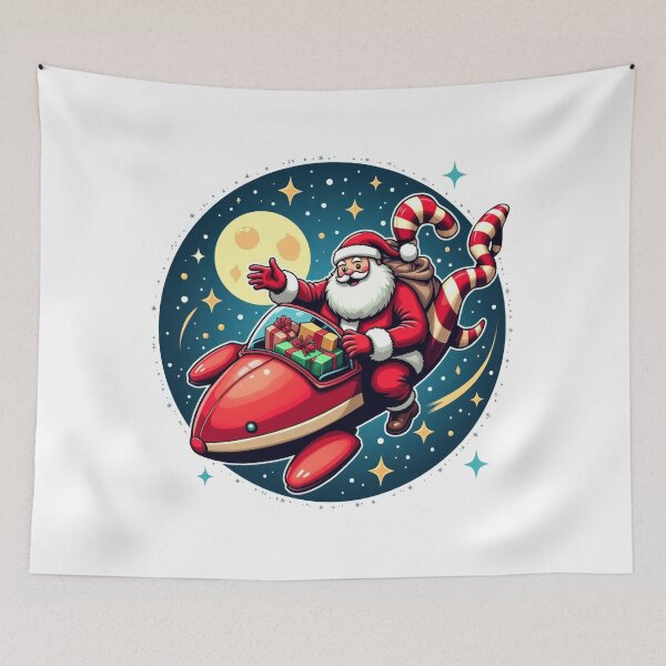Item preview, Santa’s Candy Cane Rocket - A Magical Space Adventure designed and sold by SakkharinT-Cad.