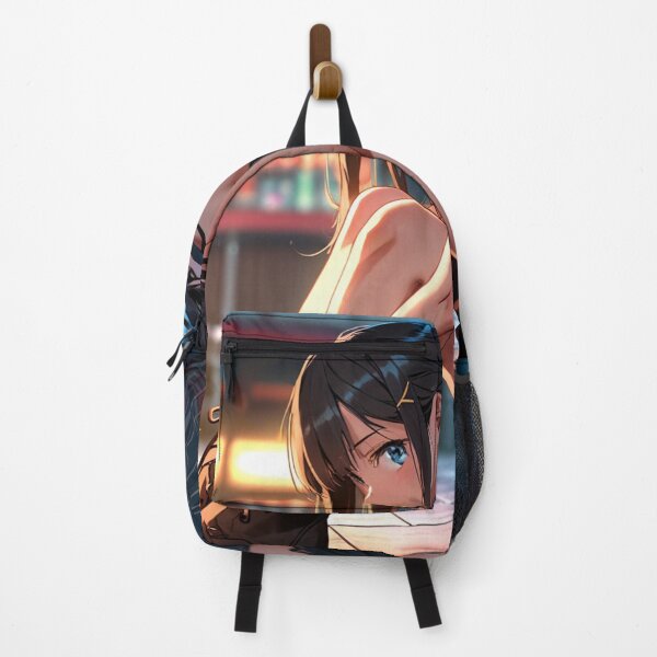Item preview, Beautiful dark haired Tattooed Anime Manga Girl in sleeveless top designed and sold by Vintage Designs +.