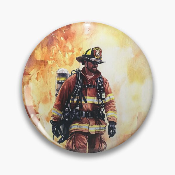 Item preview, Firefighter in Protective Gear Amidst Danger designed and sold by Piotrek0001.