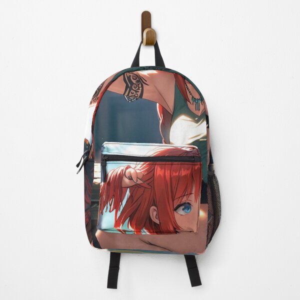 Item preview, Beautiful bred haired Tattooed Anime Manga Girl in sleeveless top designed and sold by Vintage Designs +.