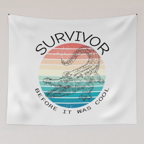 Item preview, Survivor Before It Was Cool, Dynamic Crocodile Framed by Sunset Colors designed and sold by SplashTastic.