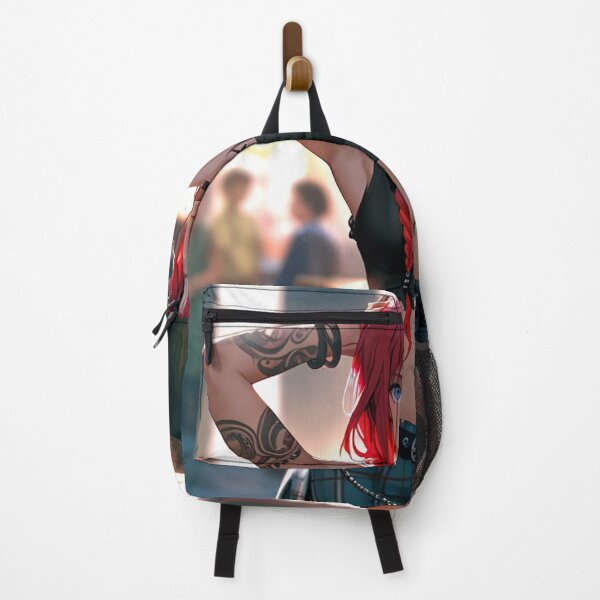 Item preview, Beautiful red haired Tattooed Anime Manga Girl in sleeveless top designed and sold by Vintage Designs +.