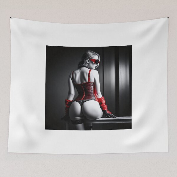 Item preview, Gorgeous woman, blonde, sexy, black, red, BDSM fetish designed and sold by Dan9010.