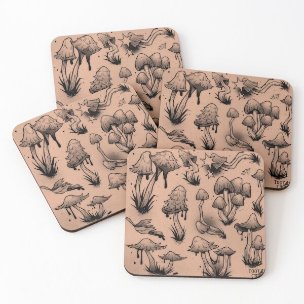 Item preview, Inky cap mushroom doodles  designed and sold by cinnamon-buns.