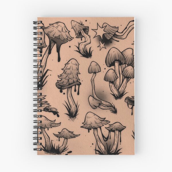 Item preview, Inky cap mushroom doodles  designed and sold by cinnamon-buns.