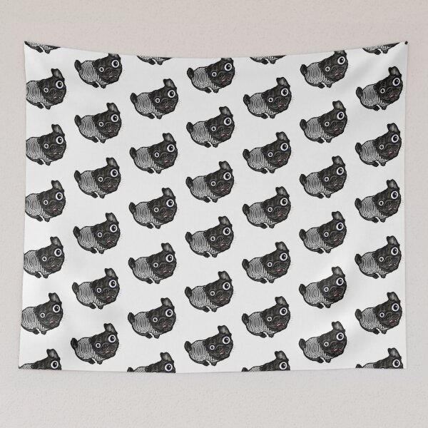 Item preview, Black pug striped shirt designed and sold by turddemon.