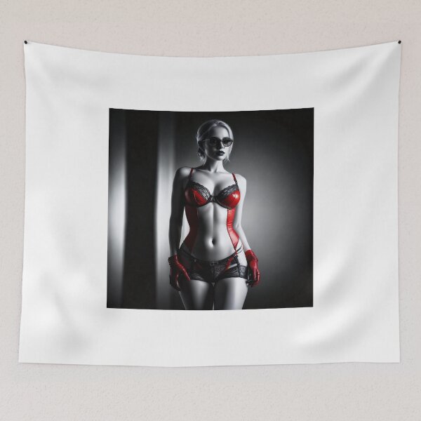 Item preview, Gorgeous woman, blonde, sexy, black, red, BDSM fetish designed and sold by Dan9010.
