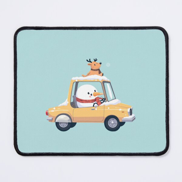 Artikelvorschau, Schneefahrt Kawaii Auto & Schneemann Kumpel entworfen und verkauft von kahida.