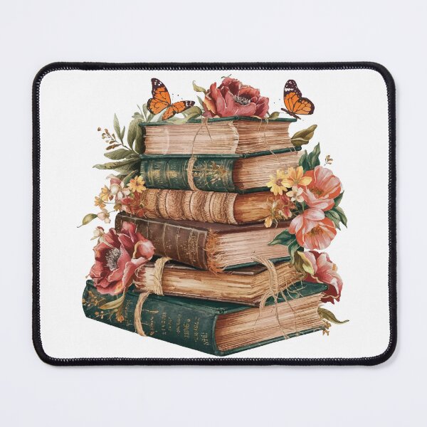 Item preview, Vintage Book Stack and Flowers designed and sold by kadryshop.