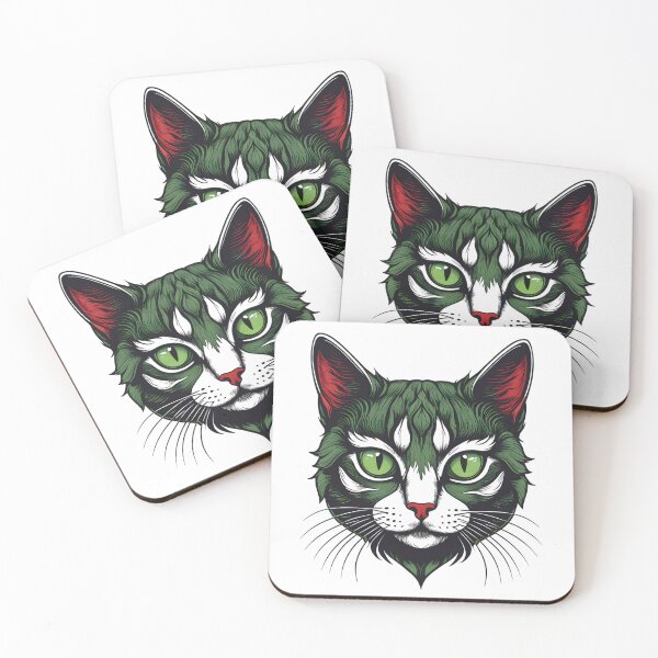 Item preview, T-shirt logo design of cat with big green eyes.  designed and sold by Dushka-nickij.