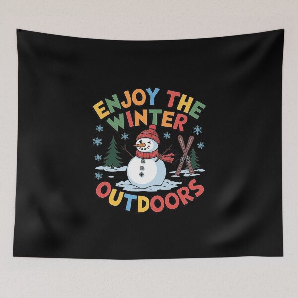 Item preview, Enjoy Winter Fun Outdoors - Snowman and Ski Adventure designed and sold by love3617.