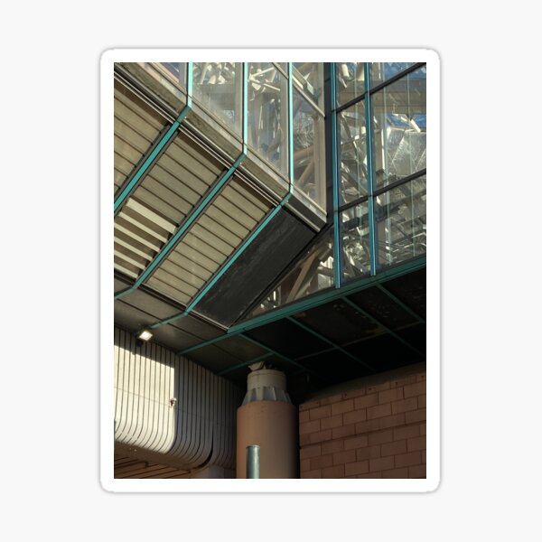 glass corner, complex intersection. panels and panels and panels and column Sticker