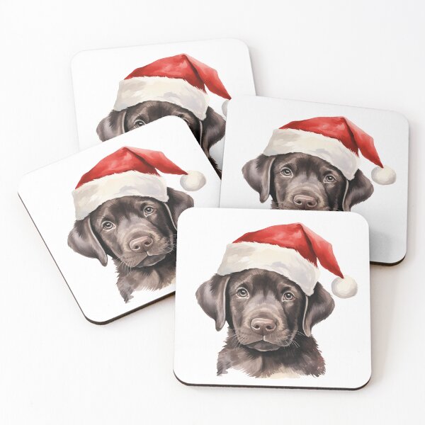 Item preview, Labrador retriever dog with santa hat - Lab puppy with Christmas hat designed and sold by Daydreamsatdawn.