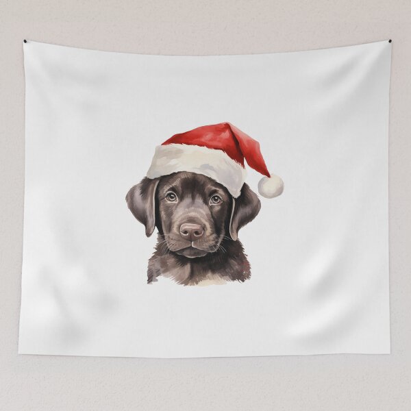 Item preview, Labrador retriever dog with santa hat - Lab puppy with Christmas hat designed and sold by Daydreamsatdawn.
