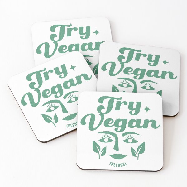 Item preview, Try Vegan (please) designed and sold by Botanical Cat.