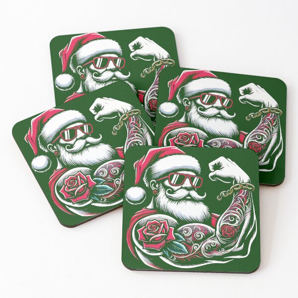 Item preview, Tattooed Santa Claus - Muscular Gym Santa designed and sold by MonkaDesigns.