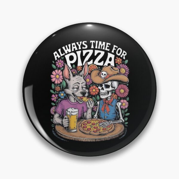 Item preview, Skeleton and Wolf Sharing Pizza in a Floral Café designed and sold by love3617.