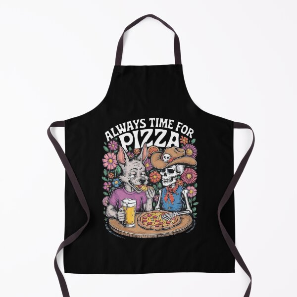 Item preview, Skeleton and Wolf Sharing Pizza in a Floral Café designed and sold by love3617.