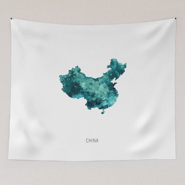 Item preview, China Watercolor Map designed and sold by ArtPrints.