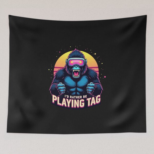 Item preview, Cyber Gorilla Playing Tag designed and sold by Adrian Kane.