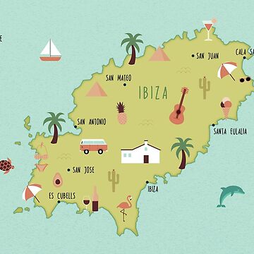 Artwork thumbnail, Illustrated map of Ibiza by ymkesinfogr