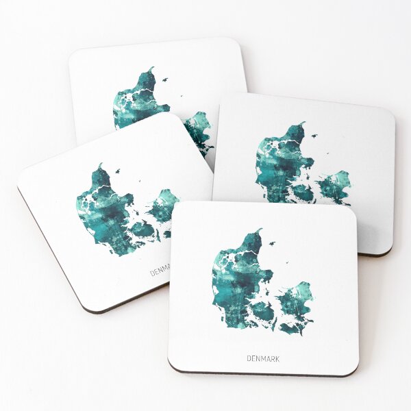 Item preview, Denmark Watercolor Map designed and sold by ArtPrints.