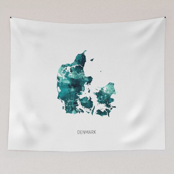 Item preview, Denmark Watercolor Map designed and sold by ArtPrints.