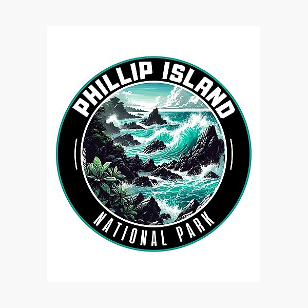 Item preview, Retro Phillip Island National Park in Australia Art Travel Badge designed and sold by MaateoDesign.