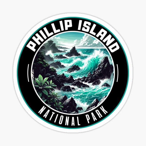 Item preview, Retro Phillip Island National Park in Australia Art Travel Badge designed and sold by MaateoDesign.