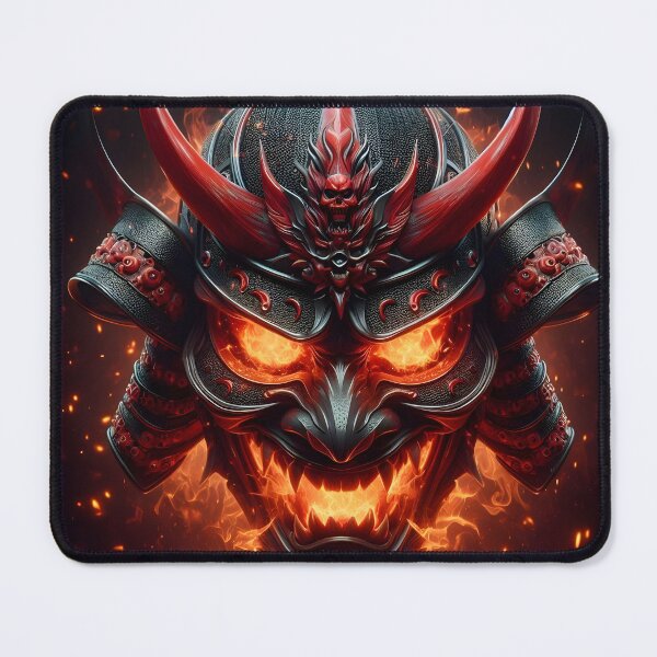 Item preview, Fire Oni Samurai Mask designed and sold by GalleryBrisArt.