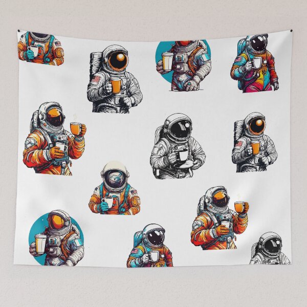 Item preview, Astronaut's Space Coffee Moment Pattern 1 designed and sold by Tom-Johnson.