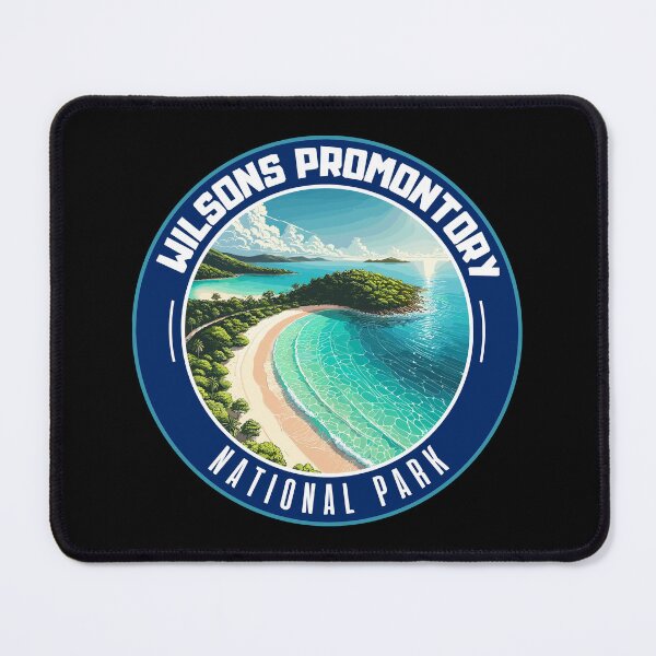 Item preview, Retro Wilsons Promontory National Park in Australia Art Travel Badge designed and sold by MaateoDesign.