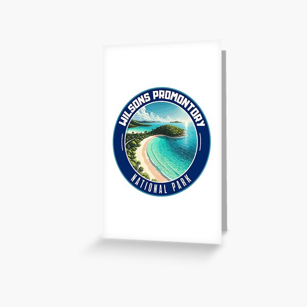 Item preview, Retro Wilsons Promontory National Park in Australia Art Travel Badge designed and sold by MaateoDesign.