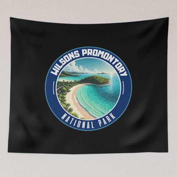 Item preview, Retro Wilsons Promontory National Park in Australia Art Travel Badge designed and sold by MaateoDesign.