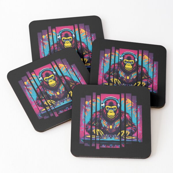 Item preview, Gorilla is a DJ, colorful style. designed and sold by DONandEK.