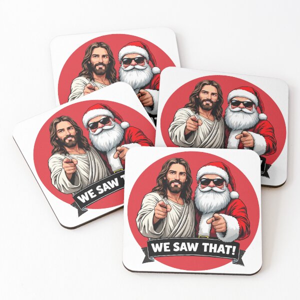 Item preview, We Saw That Jesus Christ and Santa Claus Funny Christ Meme designed and sold by revthreadsshop.
