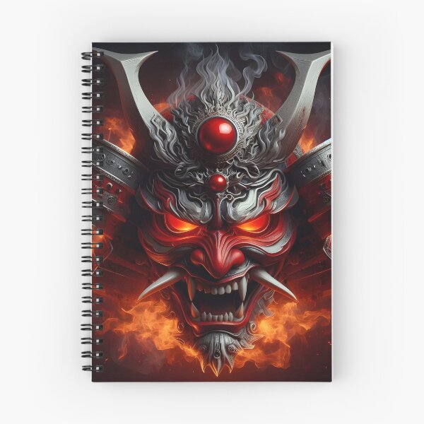 Item preview, Fire Oni Samurai Mask designed and sold by GalleryBrisArt.