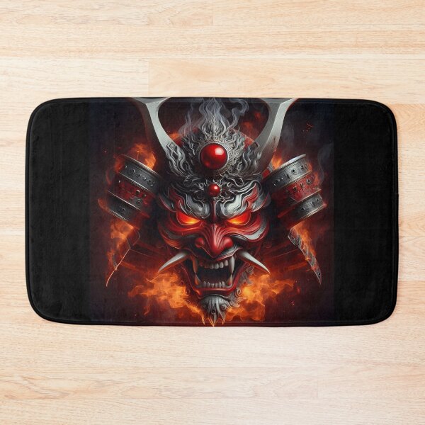 Item preview, Fire Oni Samurai Mask designed and sold by GalleryBrisArt.