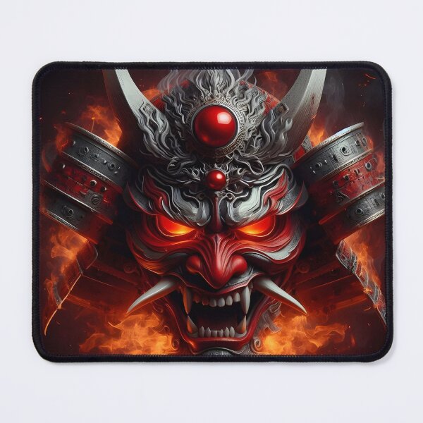 Item preview, Fire Oni Samurai Mask designed and sold by GalleryBrisArt.