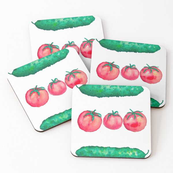 Item preview, Watercolor tomatos and cucumbers designed and sold by iribo design.